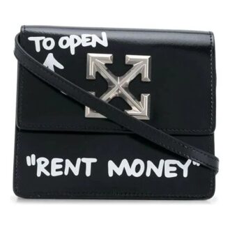 20 Jitney0.7 Series Graffiti Printing Cortex LOGO Metallic Small Black Messenger Bag