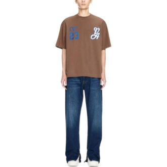 23 Varsity Skate Cotton T-Shirt “Brown White”