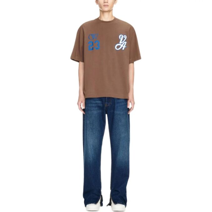 23 Varsity Skate Cotton T-Shirt “Brown White”