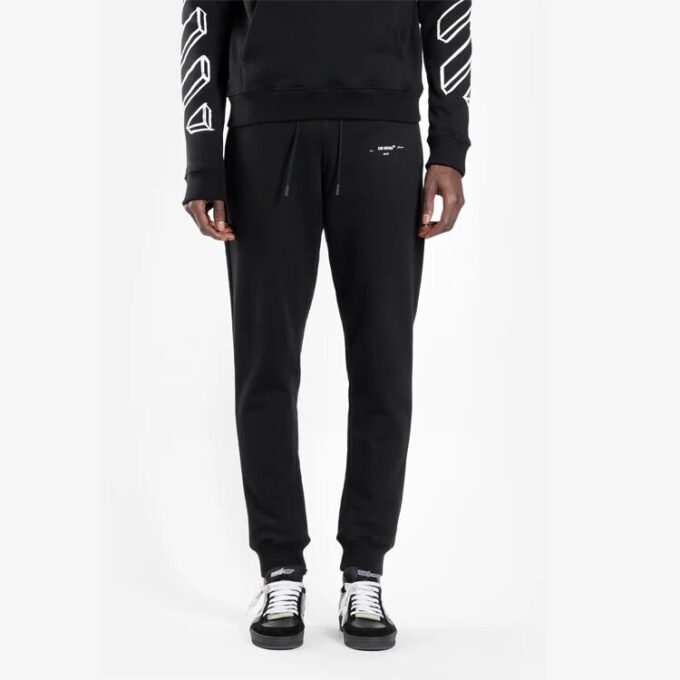 3D Graphic Tapered Track Diag Marker Arrows Pants Black/White