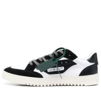 5.0 Panelled Low-Top Sneakers “Black White”