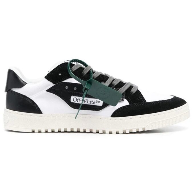 5.0 Panelled Low-Top Sneakers “Black White”