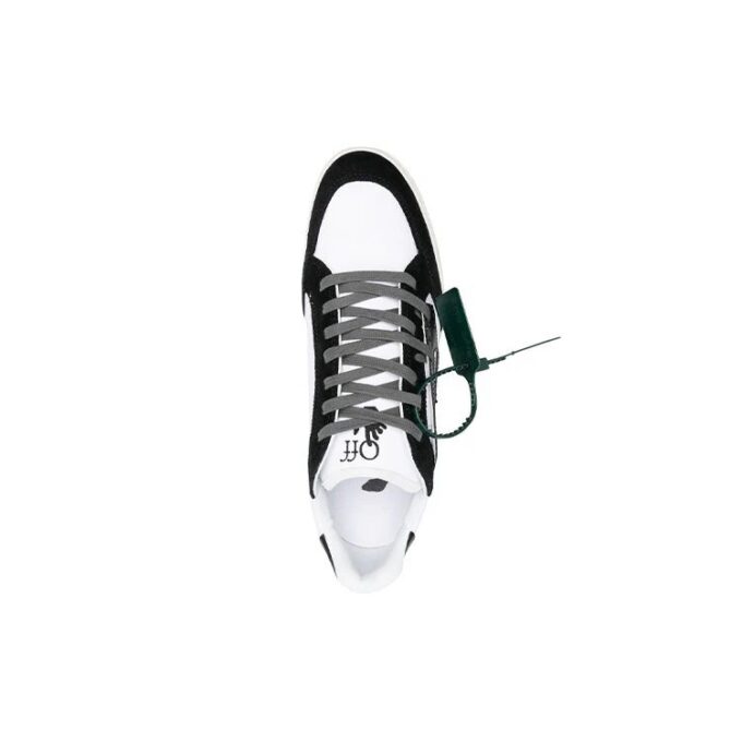 5.0 Panelled Low-Top Sneakers “Black White”