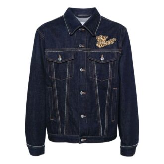 90s Logo Skate Denim Jacket “Raw Blue Gold”