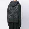 Abstract Arrows Arrow Washed Distress Zipper Ordinary Version Black
