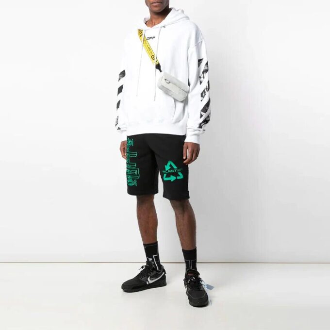 Alphabet Back Arrow Shorts Black