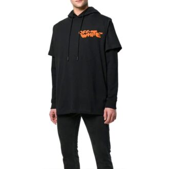 Alphabet Printing Long Sleeves hoodie Black