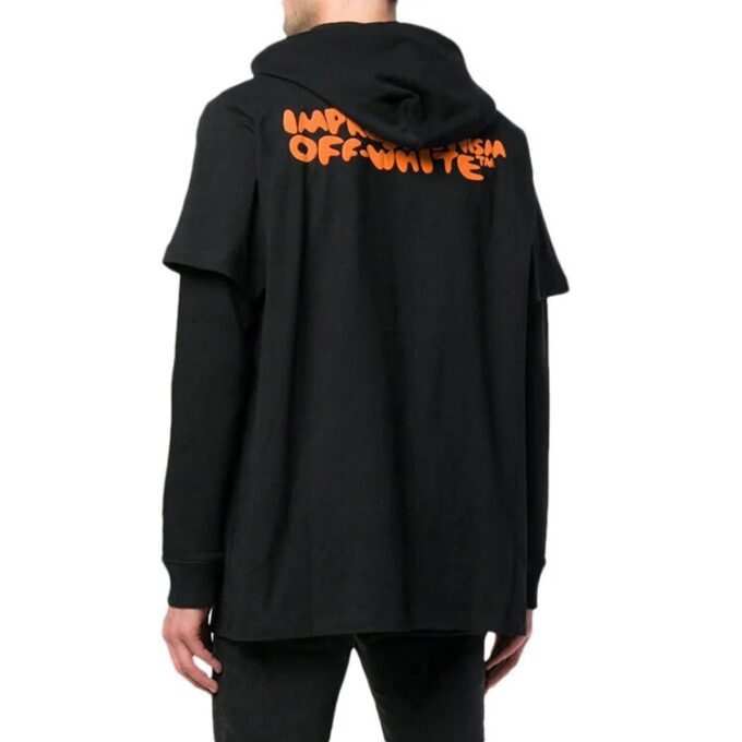 Alphabet Printing Long Sleeves hoodie Black