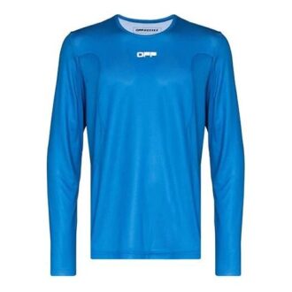 Alphabet Printing Long Sleeves Sports Long Sleeves Ordinary Version Blue