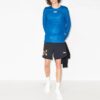 Alphabet Printing Long Sleeves Sports Long Sleeves Ordinary Version Blue