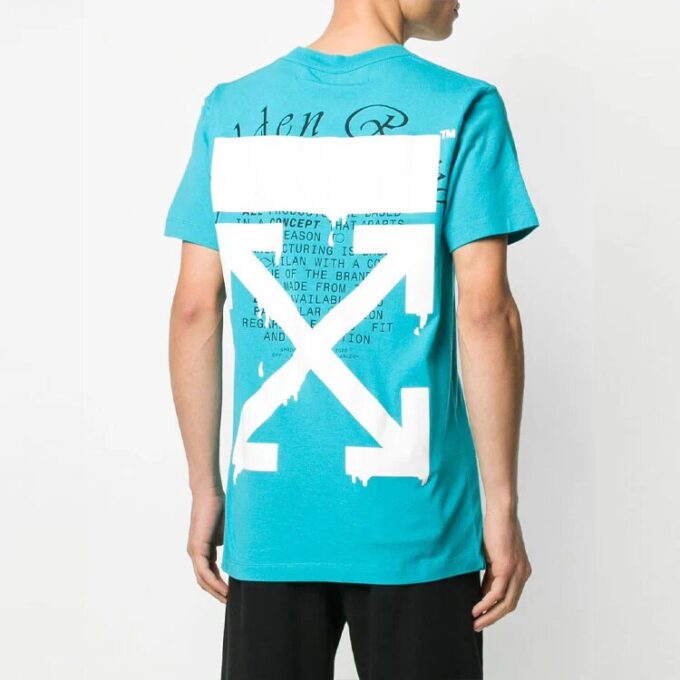 Alphabet Printing Short Sleeve Blue
