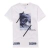 Alphabet Waves Printing Round Neck Casual Short Sleeve White T-Shirt