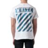 Alphabet Waves Printing Round Neck Casual Short Sleeve White T-Shirt