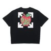 Apple Printing Arrow Short Sleeve Loose Fit Black