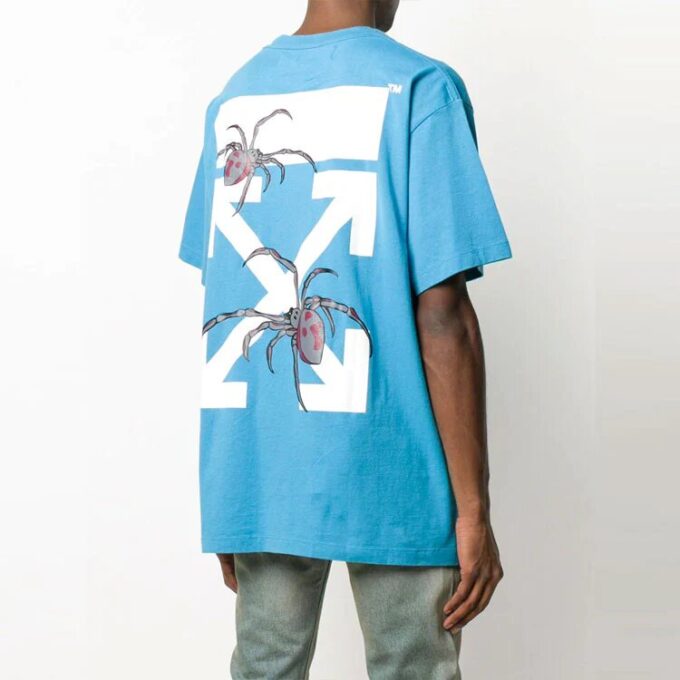 Arachno Arrow Print Printing Short Sleeve Loose Fit Blue