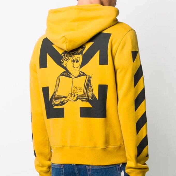 Arrow Applique Hooded Sweater Men’ s Yellow