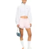 Arrow Glowing Flower Crop Zip Jacket