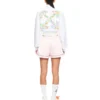 Arrow Glowing Flower Crop Zip Jacket