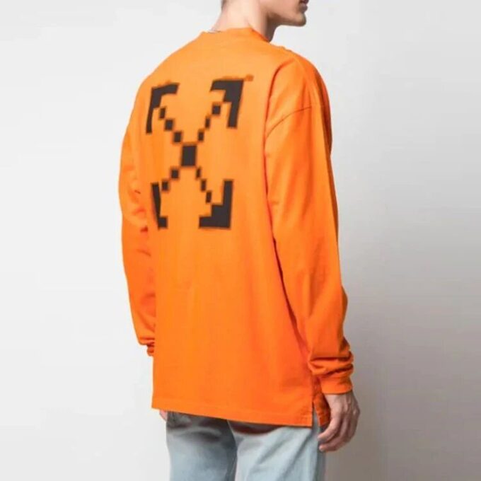 Arrow Logo Pattern Printing Long Sleeves Orange