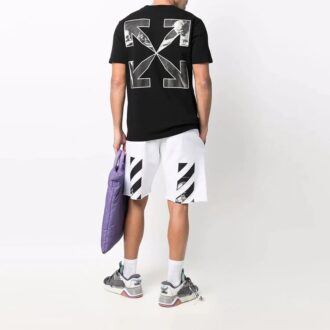 Arrow Logo Pattern Short Sleeve Slim Fit Version Black