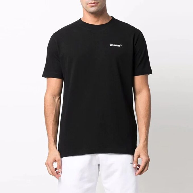 Arrow Logo Pattern Short Sleeve Slim Fit Version Black
