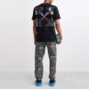 Arrow Logo Printing Round Neck Pullover Short Sleeve Loose Fit Black