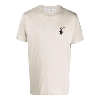 Arrow Logo Printing Round Neck Short Sleeve Creamy White