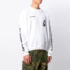 Arrow Pattern Round Neck Pullover White