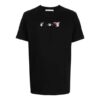 Arrow Pattern Round Neck Tee “Black White Pink”