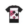 Arrow Pattern Round Neck Tee “Black White Pink”