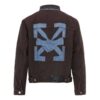 Arrow-print Denim Jacket Arrow Long-sleeve Jean Jacket Men’ s Dark Blue