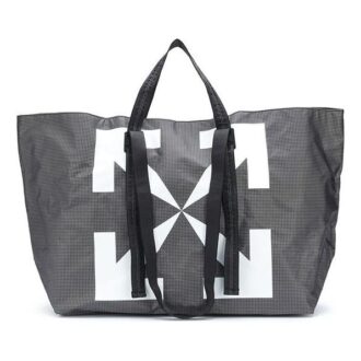 Arrow Printing Gray handbag White