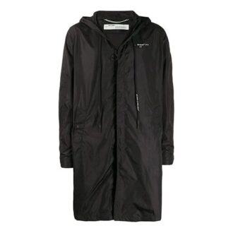 Arrow Printing hooded Windbreaker Black