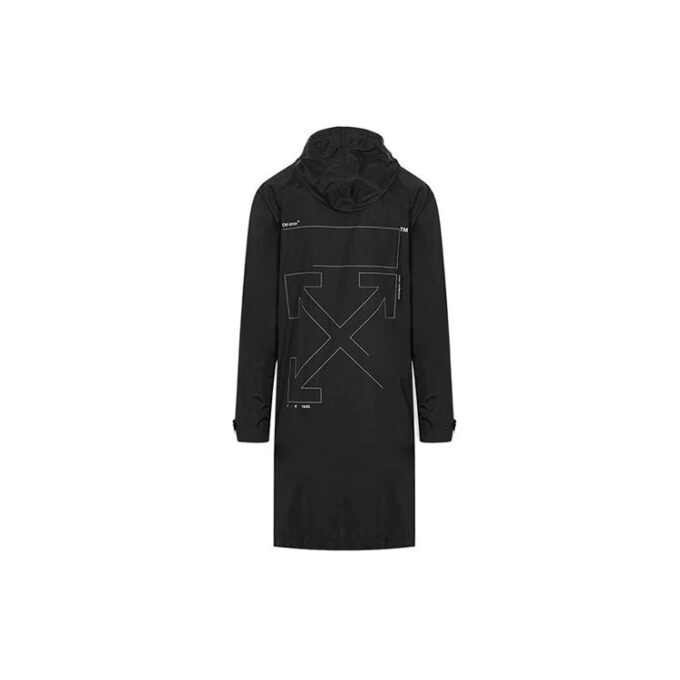 Arrow Printing hooded Windbreaker Black