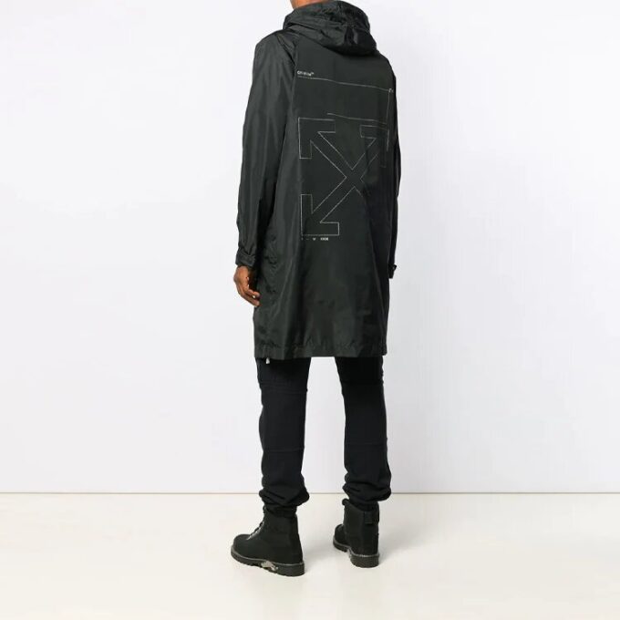 Arrow Printing hooded Windbreaker Black