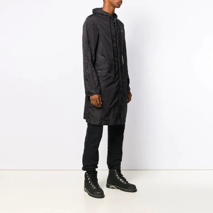Arrow Printing hooded Windbreaker Black