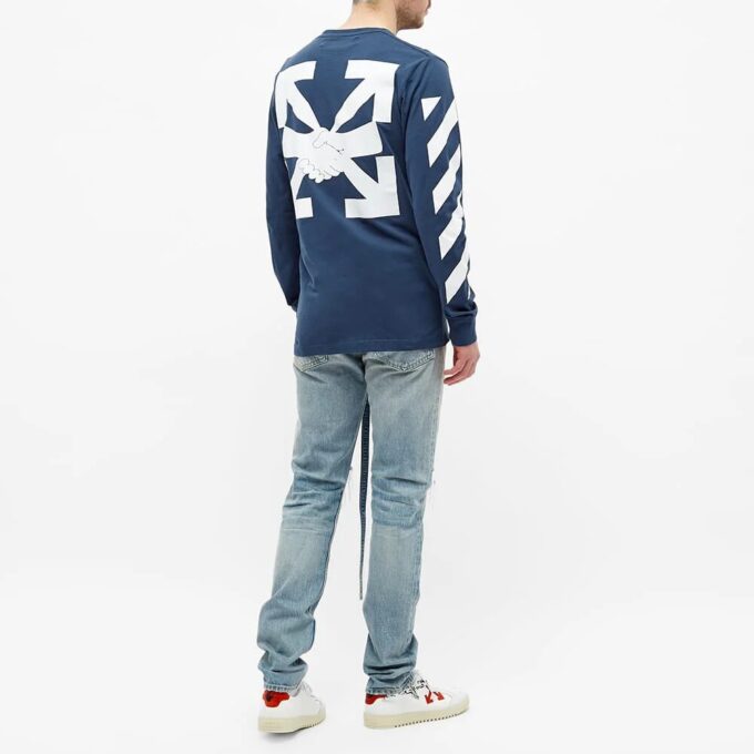 Arrow Printing Long Sleeves Blue