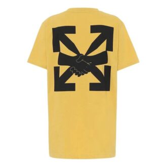 Arrow Printing Loose Short Sleeve Yellow