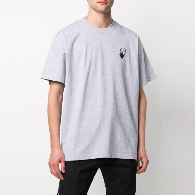 Arrow Printing Short Sleeve Loose Fit Gray