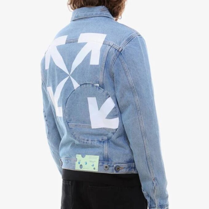 Arrow Twist Denim Jacket “Cobalt Blue/White”