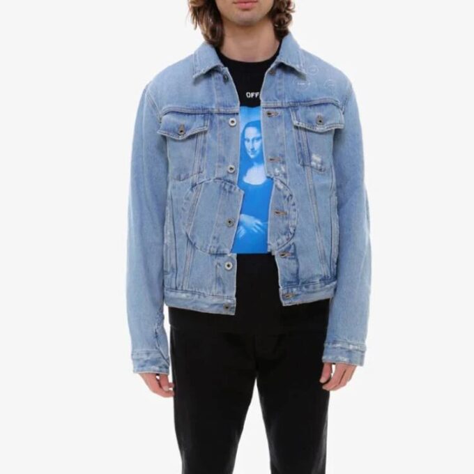 Arrow Twist Denim Jacket “Cobalt Blue/White”