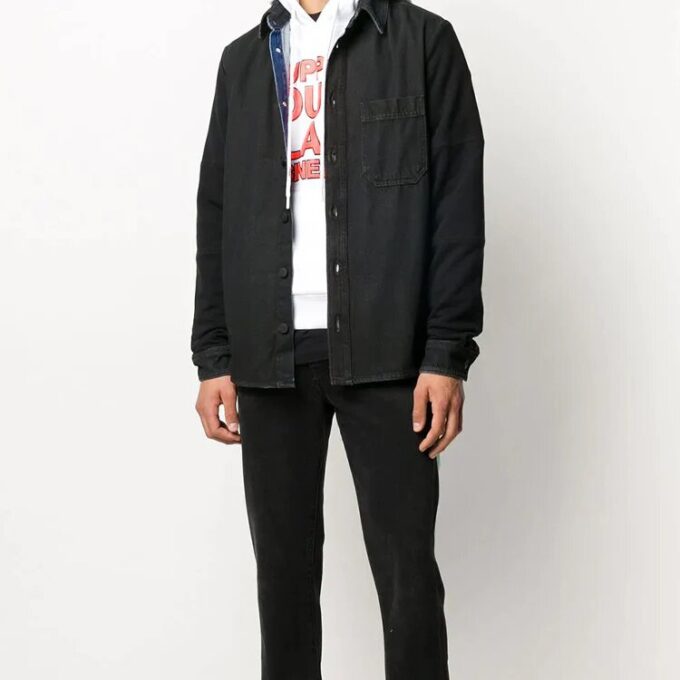 Arrows Arrow Pattern Denim Shirt Ordinary Version Black