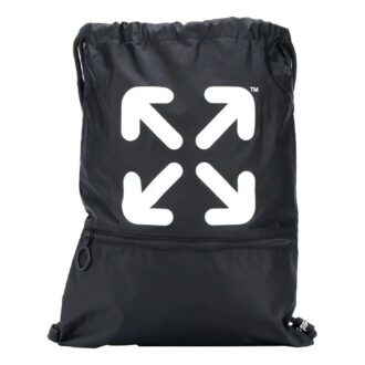 Arrows Drawstring Lacing schoolbag Black
