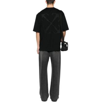 Arrows-embroidery Cotton T-shirt “Black”