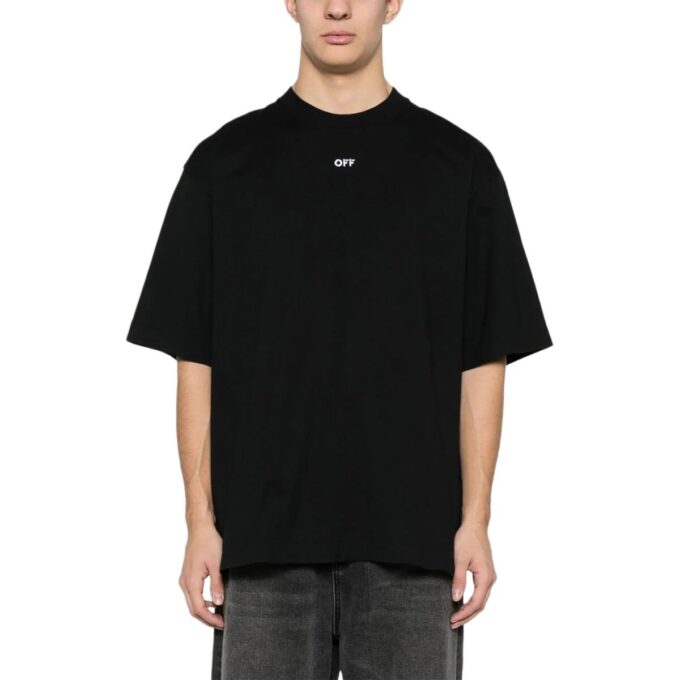 Arrows-embroidery Cotton T-shirt “Black”