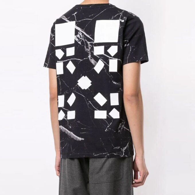 Arrows Large Printing Short Sleeve Ordinary Version Black