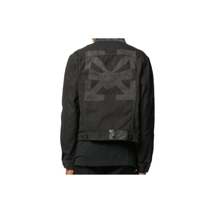 Arrows Logo Printed Denim Jacket Men Black