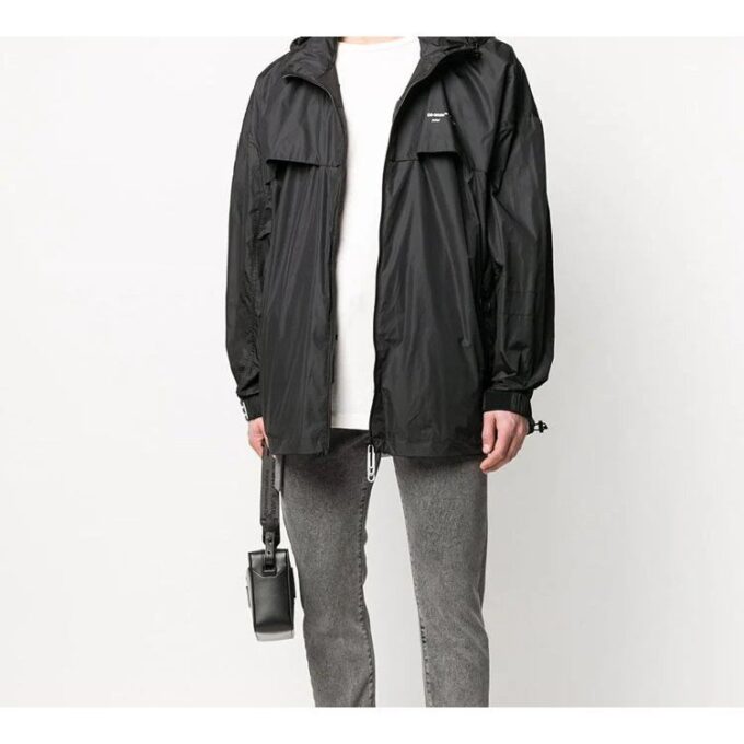 Arrows Modern Street Trench Coat Men Black