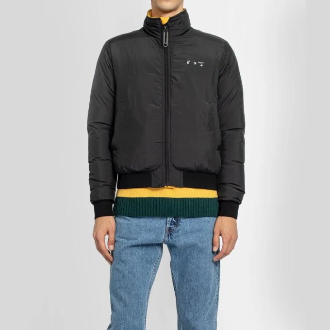 Arrows Motif Reversible Puffer Jacket