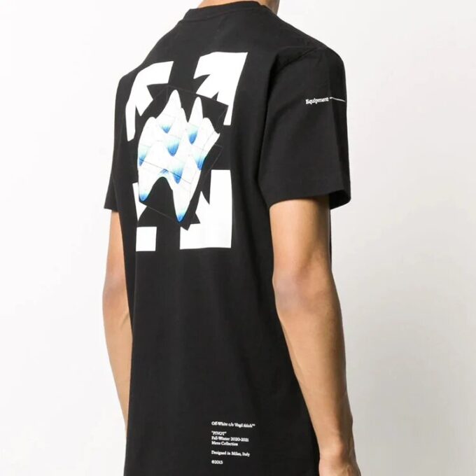 Arrows Pattern Printing Short Sleeve Black